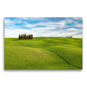 Premium Textil-Leinwand 75 x 50 cm Quer-Format Hügellandschaft in der Toskana | Wandbild, HD-Bild auf Keilrahmen, Fertigbild auf hochwertigem Vlies, Leinwanddruck von Michael Valjak