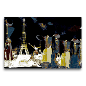 Premium Textil-Leinwand 75 x 50 cm Quer-Format Ich trage Eiffel, Geschichten um den Eiffelturm | Wandbild, HD-Bild auf Keilrahmen, Fertigbild auf hochwertigem Vlies, Leinwanddruck von Andrea E. Sroka