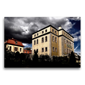 Premium Textil-Leinwand 75 x 50 cm Quer-Format Jagdschloss Ettersburg in Thüringen | Wandbild, HD-Bild auf Keilrahmen, Fertigbild auf hochwertigem Vlies, Leinwanddruck von Flori0