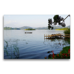 Premium Textil-Leinwand 75 x 50 cm Quer-Format Lake Mutanda | Wandbild, HD-Bild auf Keilrahmen, Fertigbild auf hochwertigem Vlies, Leinwanddruck von Flori0