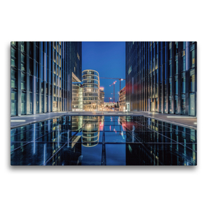 Premium Textil-Leinwand 75 x 50 cm Quer-Format Medienhafen Düsseldorf | Wandbild, HD-Bild auf Keilrahmen, Fertigbild auf hochwertigem Vlies, Leinwanddruck von Alexander Gründel