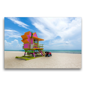 Premium Textil-Leinwand 75 x 50 cm Quer-Format MIAMI BEACH Florida Flair | Wandbild, HD-Bild auf Keilrahmen, Fertigbild auf hochwertigem Vlies, Leinwanddruck von Melanie Viola