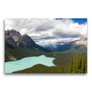 Premium Textil-Leinwand 75 x 50 cm Quer-Format Panorama Peyto Lake | Wandbild, HD-Bild auf Keilrahmen, Fertigbild auf hochwertigem Vlies, Leinwanddruck von Juergen Schonnop