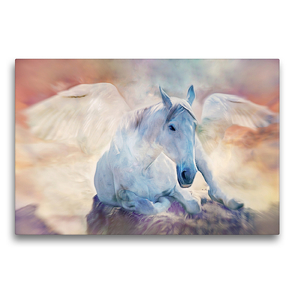 Premium Textil-Leinwand 75 x 50 cm Quer-Format Pegasus – Pferd der Dichter und Helden | Wandbild, HD-Bild auf Keilrahmen, Fertigbild auf hochwertigem Vlies, Leinwanddruck von Liselotte Brunner-Klaus