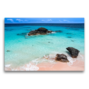 Premium Textil-Leinwand 750 x 500 cm Quer-Format Pink Coral Beach – Bermuda | Wandbild, HD-Bild auf Keilrahmen, Fertigbild auf hochwertigem Vlies, Leinwanddruck von steffen sennewald