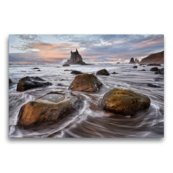 Premium Textil-Leinwand 75 x 50 cm Quer-Format Playa de Benijo | Wandbild, HD-Bild auf Keilrahmen, Fertigbild auf hochwertigem Vlies, Leinwanddruck von Rolf Schnepp