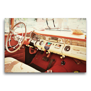 Premium Textil-Leinwand 75 x 50 cm Quer-Format Pontiac Cockpit, Nostalgisch und Klassisch | Wandbild, HD-Bild auf Keilrahmen, Fertigbild auf hochwertigem Vlies, Leinwanddruck von Holger Gräbner