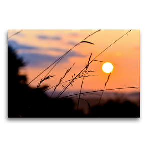 Premium Textil-Leinwand 75 x 50 cm Quer-Format Romantische Naturkulisse zum Sonnenaufgang | Wandbild, HD-Bild auf Keilrahmen, Fertigbild auf hochwertigem Vlies, Leinwanddruck von Bettina Hackstein
