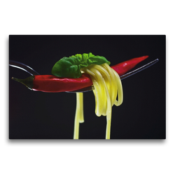 Premium Textil-Leinwand 75 x 50 cm Quer-Format Rote Chili | Wandbild, HD-Bild auf Keilrahmen, Fertigbild auf hochwertigem Vlies, Leinwanddruck von Tanja Riedel