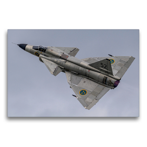 Premium Textil-Leinwand 75 x 50 cm Quer-Format Saab AJS 37 Viggen, Swedish Air Force Historic Flight | Wandbild, HD-Bild auf Keilrahmen, Fertigbild auf hochwertigem Vlies, Leinwanddruck von Björn Engelke