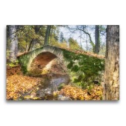 Premium Textil-Leinwand 75 x 50 cm Quer-Format Schafsbrücke im Kemnitzbachtal im Burgsteingebiet aus dem Jahr 1652 | Wandbild, HD-Bild auf Keilrahmen, Fertigbild auf hochwertigem Vlies, Leinwanddruck von Ulrich Männel www.studio-fifty-five.de