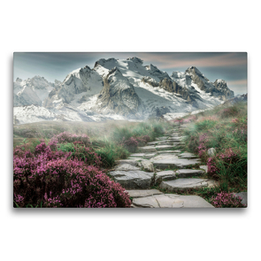 Premium Textil-Leinwand 75 x 50 cm Quer-Format schneebedeckte Berglandschaft | Wandbild, HD-Bild auf Keilrahmen, Fertigbild auf hochwertigem Vlies, Leinwanddruck von Stefan Widerstein – SteWi.info