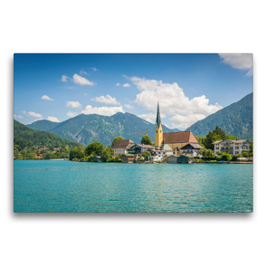 Premium Textil-Leinwand 75 x 50 cm Quer-Format Sommer am Tegernsee | Wandbild, HD-Bild auf Keilrahmen, Fertigbild auf hochwertigem Vlies, Leinwanddruck von Martin Wasilewski