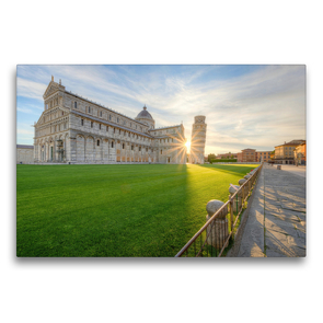 Premium Textil-Leinwand 75 x 50 cm Quer-Format Sonnenaufgang in Pisa | Wandbild, HD-Bild auf Keilrahmen, Fertigbild auf hochwertigem Vlies, Leinwanddruck von Michael Valjak