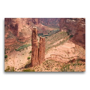 Premium Textil-Leinwand 75 x 50 cm Quer-Format Spider Rock im Canyon de Chelly | Wandbild, HD-Bild auf Keilrahmen, Fertigbild auf hochwertigem Vlies, Leinwanddruck von Dietmar Janietz