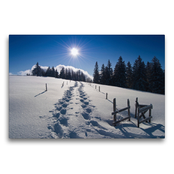 Premium Textil-Leinwand 75 x 50 cm Quer-Format Spuren im Schnee | Wandbild, HD-Bild auf Keilrahmen, Fertigbild auf hochwertigem Vlies, Leinwanddruck von N N