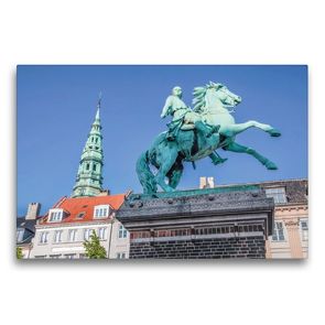 Premium Textil-Leinwand 75 x 50 cm Quer-Format Statue von Absalon auf dem Hojbro Platz | Wandbild, HD-Bild auf Keilrahmen, Fertigbild auf hochwertigem Vlies, Leinwanddruck von Christian Müringer