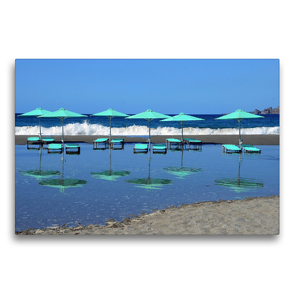Premium Textil-Leinwand 75 x 50 cm Quer-Format Strand Plakias | Wandbild, HD-Bild auf Keilrahmen, Fertigbild auf hochwertigem Vlies, Leinwanddruck von Sarnade