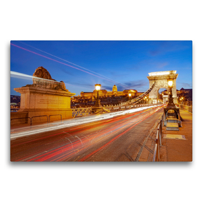 Premium Textil-Leinwand 75 x 50 cm Quer-Format Széchenyi Chain Bridge (Budapest-Ungarn) | Wandbild, HD-Bild auf Keilrahmen, Fertigbild auf hochwertigem Vlies, Leinwanddruck von TJPhotography