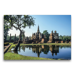 Premium Textil-Leinwand 75 x 50 cm Quer-Format Tempelruine im Wat Mahathat, Sukothai | Wandbild, HD-Bild auf Keilrahmen, Fertigbild auf hochwertigem Vlies, Leinwanddruck von Christian Müringer