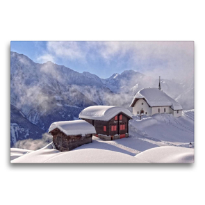 Premium Textil-Leinwand 750 x 500 cm Quer-Format Tief verschneit, Hotspot in der Schweiz | Wandbild, HD-Bild auf Keilrahmen, Fertigbild auf hochwertigem Vlies, Leinwanddruck von Susan Michel