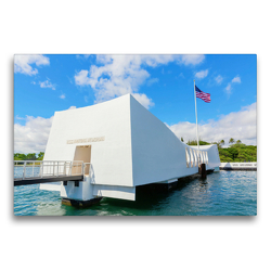 Premium Textil-Leinwand 75 x 50 cm Quer-Format U.S.S. Arizona Memorial in Pearl Harbor | Wandbild, HD-Bild auf Keilrahmen, Fertigbild auf hochwertigem Vlies, Leinwanddruck von Christian Müller