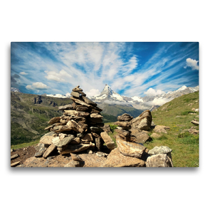 Premium Textil-Leinwand 75 x 50 cm Quer-Format Und ewig lockt das Matterhorn | Wandbild, HD-Bild auf Keilrahmen, Fertigbild auf hochwertigem Vlies, Leinwanddruck von Susan Michel