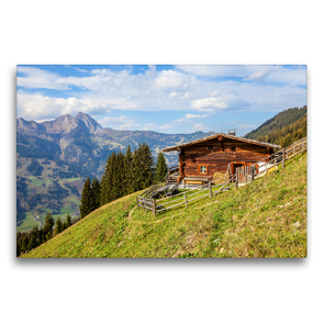 Premium Textil-Leinwand 75 x 50 cm Quer-Format Urige Almhütte auf dem Weg zum Paarsee | Wandbild, HD-Bild auf Keilrahmen, Fertigbild auf hochwertigem Vlies, Leinwanddruck von Christa Kramer