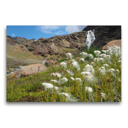 Premium Textil-Leinwand 75 x 50 cm Quer-Format Wasserfall am Ortler, Italien | Wandbild, HD-Bild auf Keilrahmen, Fertigbild auf hochwertigem Vlies, Leinwanddruck von Fotografin Miriam Schwarzfischer