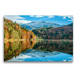 Premium Textil-Leinwand 75 x 50 cm Quer-Format Wasserspiegelung am Hechtsee | Wandbild, HD-Bild auf Keilrahmen, Fertigbild auf hochwertigem Vlies, Leinwanddruck von Sascha Ferrari