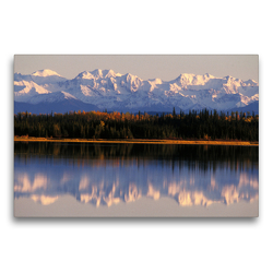 Premium Textil-Leinwand 75 x 50 cm Quer-Format Wrangell Mountains, Deadman Lake, Alaska | Wandbild, HD-Bild auf Keilrahmen, Fertigbild auf hochwertigem Vlies, Leinwanddruck von Christian Heeb