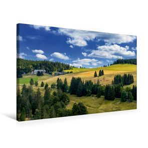 Premium Textil-Leinwand 75 x 50 cm Quer-Format Zwischen Hasenhorn und Gisiboden Alm | Wandbild, HD-Bild auf Keilrahmen, Fertigbild auf hochwertigem Vlies, Leinwanddruck von Jörg Sobottka