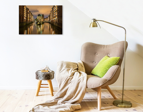 Premium Textil-Leinwand 750 x 500 cm Quer-Format Wasserschlößchen )Hamburg) | Wandbild, HD-Bild auf Keilrahmen, Fertigbild auf hochwertigem Vlies, Leinwanddruck von Tom van Dutch