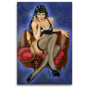 Premium Textil-Leinwand 80 x 120 cm Hoch-Format Mira – the Fetish Thing | Wandbild, HD-Bild auf Keilrahmen, Fertigbild auf hochwertigem Vlies, Leinwanddruck von Sara Horwath Burlesque up your wall