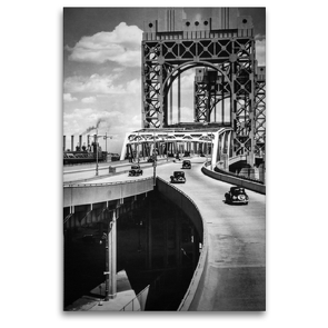 Premium Textil-Leinwand 80 x 120 cm Hoch-Format Triborough Bridge, East 125th Street approach, Manhattan, 1936 | Wandbild, HD-Bild auf Keilrahmen, Fertigbild auf hochwertigem Vlies, Leinwanddruck von Christian Müringer