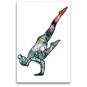 Premium Textil-Leinwand 80 x 120 cm Hoch-Format Yoga Asana – die einbeinige Krähe | Wandbild, HD-Bild auf Keilrahmen, Fertigbild auf hochwertigem Vlies, Leinwanddruck von Michaela Schimmack