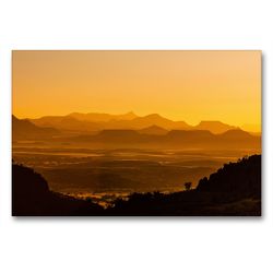 Premium Textil-Leinwand 90 x 60 cm Quer-Format Abendstimmung in der Nähe von Twyfelfontein in Damaraland | Wandbild, HD-Bild auf Keilrahmen, Fertigbild auf hochwertigem Vlies, Leinwanddruck von Juergen Woehlke