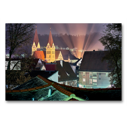 Premium Textil-Leinwand 90 x 60 cm Quer-Format Abendstimmung über der Altstadt von Eichstätt | Wandbild, HD-Bild auf Keilrahmen, Fertigbild auf hochwertigem Vlies, Leinwanddruck von Markus Treffer