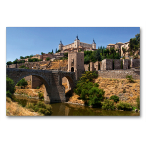 Premium Textil-Leinwand 90 x 60 cm Quer-Format Alcázar von Toledo | Wandbild, HD-Bild auf Keilrahmen, Fertigbild auf hochwertigem Vlies, Leinwanddruck von Andreas Schön
