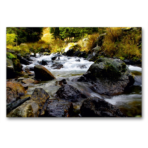 Premium Textil-Leinwand 90 x 60 cm Quer-Format Am rauschenden Bach | Wandbild, HD-Bild auf Keilrahmen, Fertigbild auf hochwertigem Vlies, Leinwanddruck von Tanja Riedel