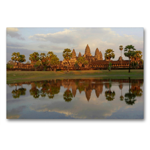 Premium Textil-Leinwand 90 x 60 cm Quer-Format Angkor Wat | Wandbild, HD-Bild auf Keilrahmen, Fertigbild auf hochwertigem Vlies, Leinwanddruck von Alexander Nadler M.A.
