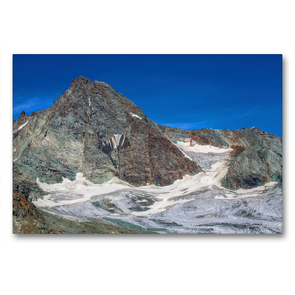 Premium Textil-Leinwand 90 x 60 cm Quer-Format Auf der blauen Wand mit Blick zum Glockner | Wandbild, HD-Bild auf Keilrahmen, Fertigbild auf hochwertigem Vlies, Leinwanddruck von Christa Kramer