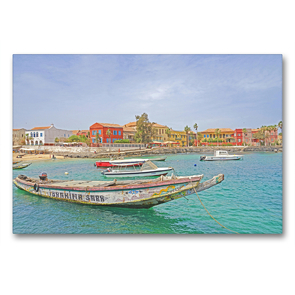 Premium Textil-Leinwand 90 x 60 cm Quer-Format Auf Gorée, der ehemaligen Sklaveninsel bei Dákar im Senegal | Wandbild, HD-Bild auf Keilrahmen, Fertigbild auf hochwertigem Vlies, Leinwanddruck von Beate Bussenius