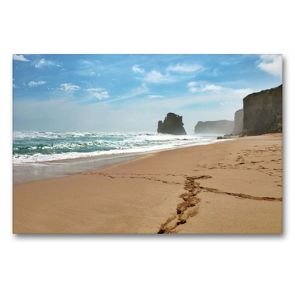 Premium Textil-Leinwand 90 x 60 cm Quer-Format Bei den Gibson Steps an der Great Ocean Road | Wandbild, HD-Bild auf Keilrahmen, Fertigbild auf hochwertigem Vlies, Leinwanddruck von Ralf Wittstock