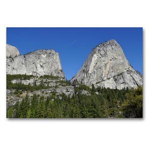 Premium Textil-Leinwand 90 x 60 cm Quer-Format Berge im Yosemite | Wandbild, HD-Bild auf Keilrahmen, Fertigbild auf hochwertigem Vlies, Leinwanddruck von Franziska Hoppe