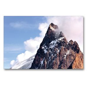 Premium Textil-Leinwand 90 x 60 cm Quer-Format Berggipfel der La Meije | Wandbild, HD-Bild auf Keilrahmen, Fertigbild auf hochwertigem Vlies, Leinwanddruck von Jürgen Feuerer