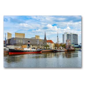 Premium Textil-Leinwand 90 x 60 cm Quer-Format Bremerhaven Stadtansichten | Wandbild, HD-Bild auf Keilrahmen, Fertigbild auf hochwertigem Vlies, Leinwanddruck von Dirk Meutzner