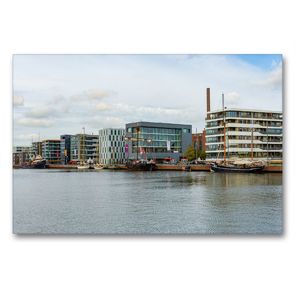 Premium Textil-Leinwand 90 x 60 cm Quer-Format Bremerhaven Stadtansichten | Wandbild, HD-Bild auf Keilrahmen, Fertigbild auf hochwertigem Vlies, Leinwanddruck von Dirk Meutzner