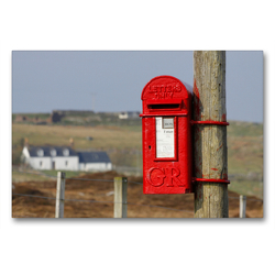 Premium Textil-Leinwand 90 x 60 cm Quer-Format Briefkasten in Clashmore, West Highlands, Schottland | Wandbild, HD-Bild auf Keilrahmen, Fertigbild auf hochwertigem Vlies, Leinwanddruck von Udo Haafke