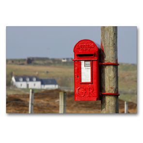 Premium Textil-Leinwand 90 x 60 cm Quer-Format Briefkasten in Clashmore, West Highlands, Schottland | Wandbild, HD-Bild auf Keilrahmen, Fertigbild auf hochwertigem Vlies, Leinwanddruck von Udo Haafke